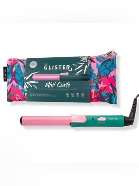 Glister Mini Curls Black Tourmaline Gem Travel Clip Curler with Pouch